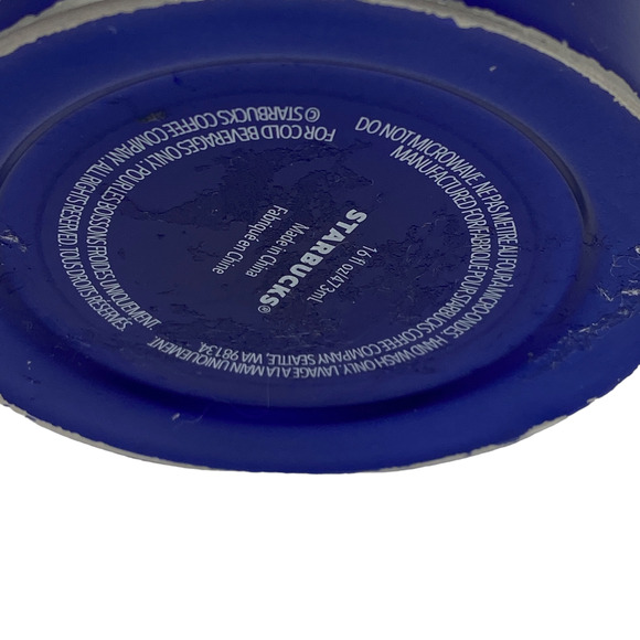 Starbucks Coffee Cold Beverage Blue Stainless Steel 16 Fl Oz Tumbler With Lid - Picture 7 of 9
